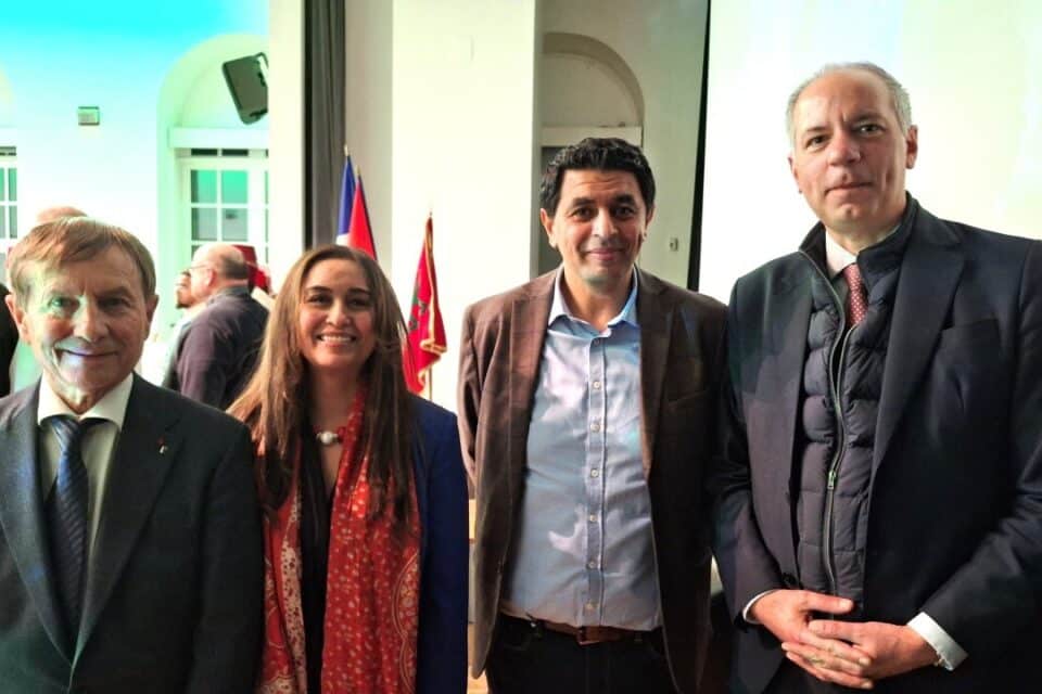 Joaquim Pueyo, le maire d’Alençon, Myriem Taleb, la consule du Maroc, Hakim Miftah, de l’Union des mosquées de Normandie, et Sébastien Jallet, le préfet de l’Orne.
